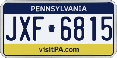 PA license plate JXF6815