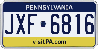PA license plate JXF6816