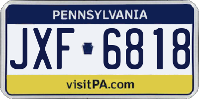PA license plate JXF6818