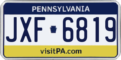 PA license plate JXF6819