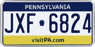 PA license plate JXF6824