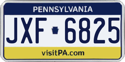 PA license plate JXF6825