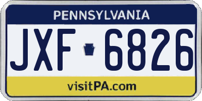 PA license plate JXF6826