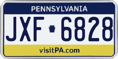 PA license plate JXF6828