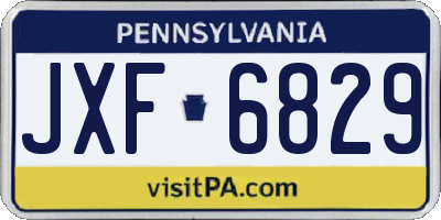 PA license plate JXF6829