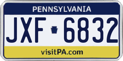 PA license plate JXF6832