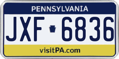 PA license plate JXF6836