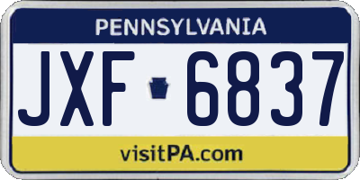 PA license plate JXF6837