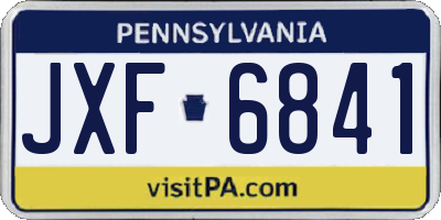 PA license plate JXF6841