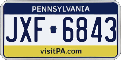 PA license plate JXF6843