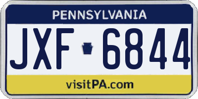PA license plate JXF6844