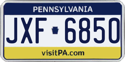PA license plate JXF6850