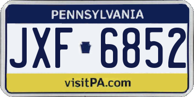 PA license plate JXF6852