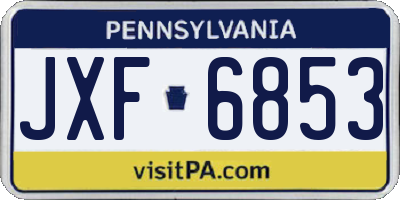 PA license plate JXF6853
