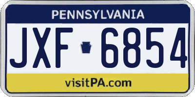 PA license plate JXF6854