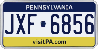 PA license plate JXF6856