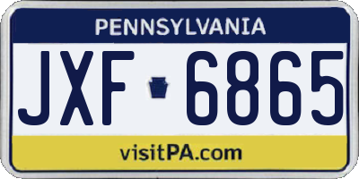 PA license plate JXF6865