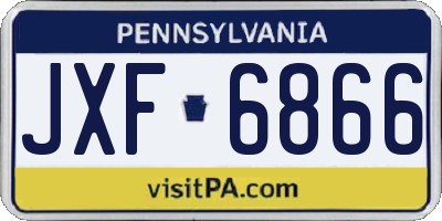 PA license plate JXF6866