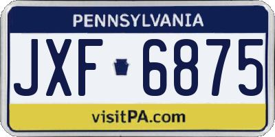 PA license plate JXF6875