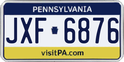 PA license plate JXF6876