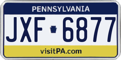 PA license plate JXF6877