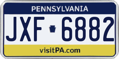 PA license plate JXF6882