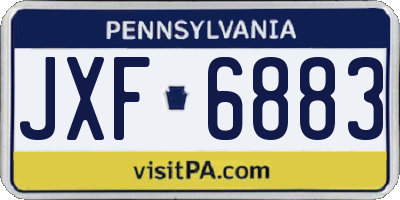 PA license plate JXF6883