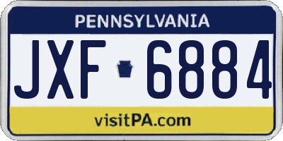 PA license plate JXF6884