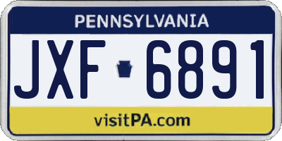 PA license plate JXF6891