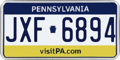 PA license plate JXF6894