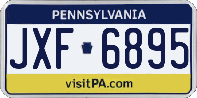 PA license plate JXF6895