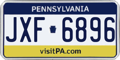 PA license plate JXF6896