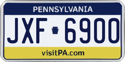 PA license plate JXF6900