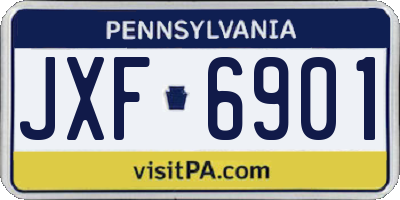 PA license plate JXF6901