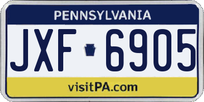PA license plate JXF6905