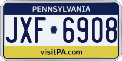PA license plate JXF6908