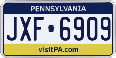 PA license plate JXF6909