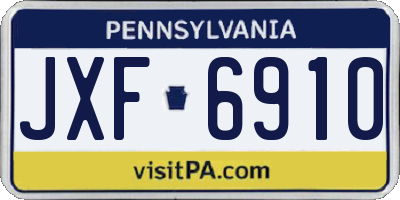 PA license plate JXF6910