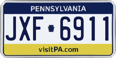PA license plate JXF6911