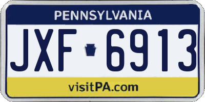 PA license plate JXF6913