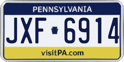 PA license plate JXF6914