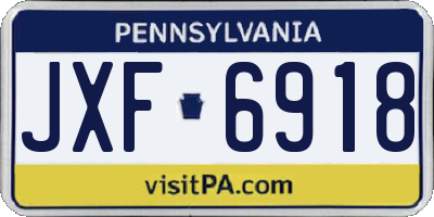 PA license plate JXF6918