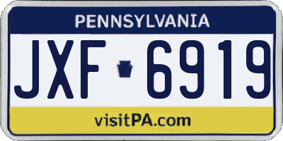 PA license plate JXF6919