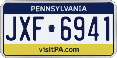 PA license plate JXF6941