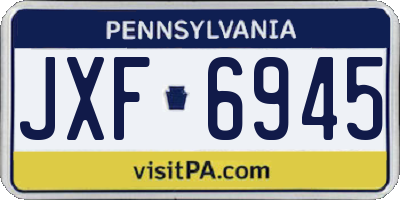 PA license plate JXF6945