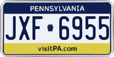 PA license plate JXF6955