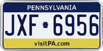 PA license plate JXF6956