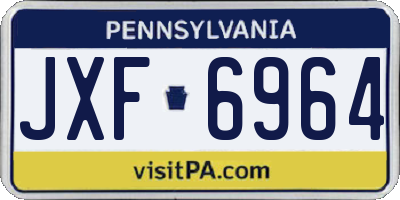 PA license plate JXF6964