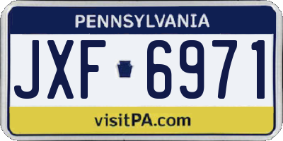 PA license plate JXF6971