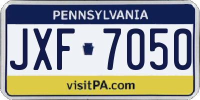 PA license plate JXF7050